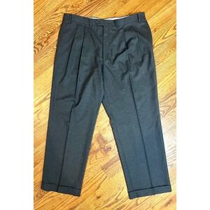 Ralph Lauren Men's Charcoal Wool Pleated Dress Pants Classic Fit